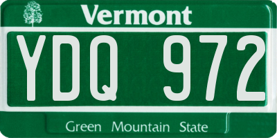 VT license plate YDQ972