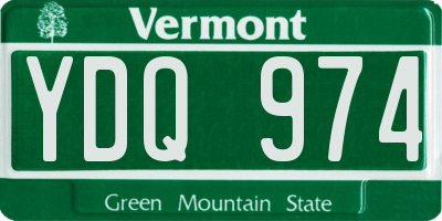 VT license plate YDQ974