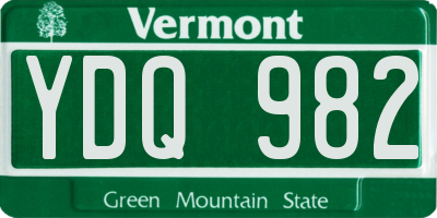 VT license plate YDQ982