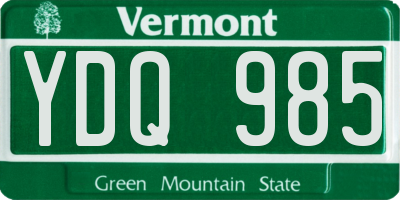 VT license plate YDQ985