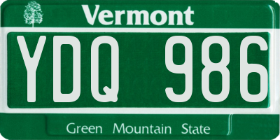 VT license plate YDQ986