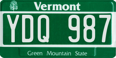 VT license plate YDQ987
