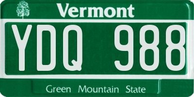 VT license plate YDQ988