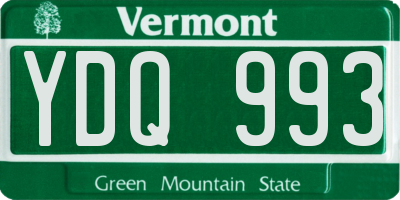VT license plate YDQ993