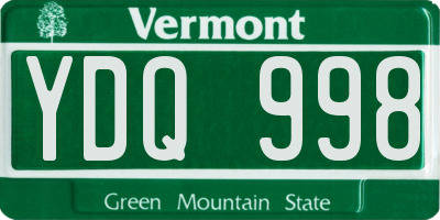 VT license plate YDQ998