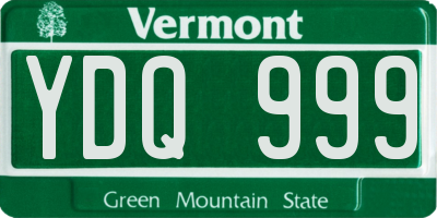VT license plate YDQ999