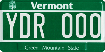 VT license plate YDR000