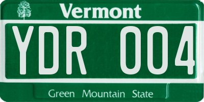 VT license plate YDR004