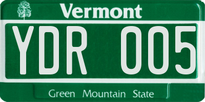 VT license plate YDR005