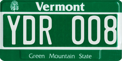 VT license plate YDR008