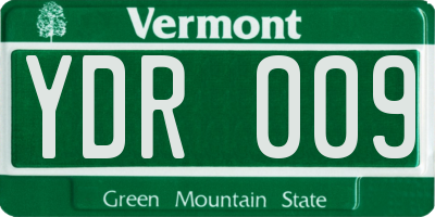VT license plate YDR009