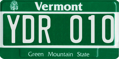 VT license plate YDR010