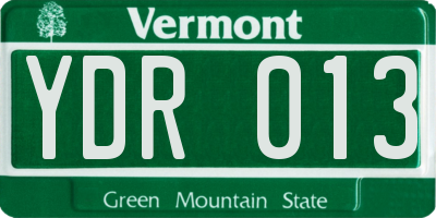 VT license plate YDR013