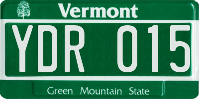 VT license plate YDR015
