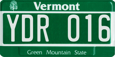 VT license plate YDR016