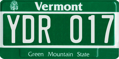 VT license plate YDR017