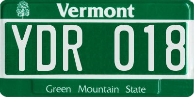 VT license plate YDR018