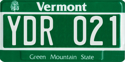 VT license plate YDR021