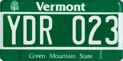 VT license plate YDR023