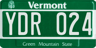 VT license plate YDR024