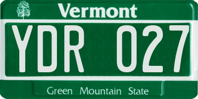 VT license plate YDR027