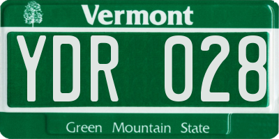 VT license plate YDR028