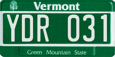 VT license plate YDR031