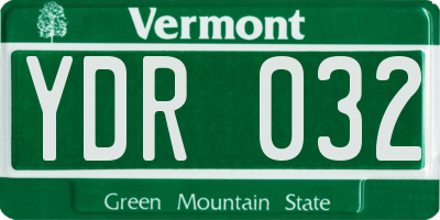 VT license plate YDR032