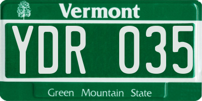 VT license plate YDR035