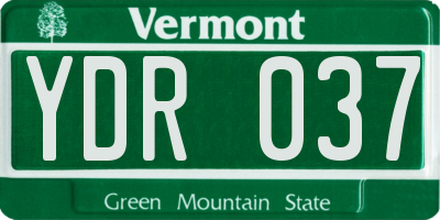VT license plate YDR037