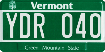 VT license plate YDR040