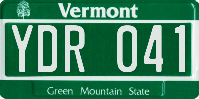 VT license plate YDR041