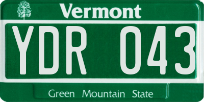 VT license plate YDR043