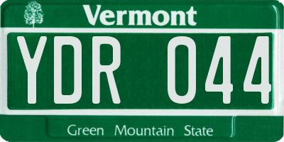 VT license plate YDR044