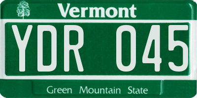 VT license plate YDR045