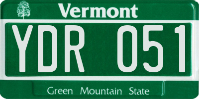 VT license plate YDR051