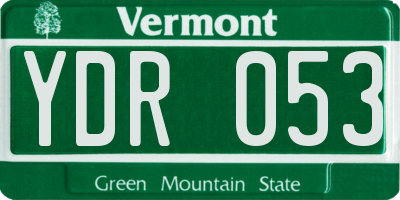 VT license plate YDR053