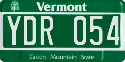 VT license plate YDR054