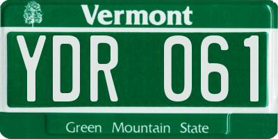 VT license plate YDR061