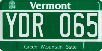 VT license plate YDR065