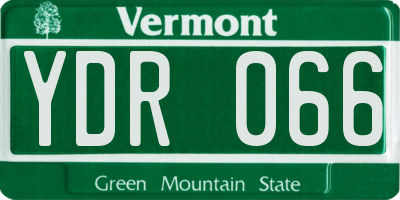 VT license plate YDR066
