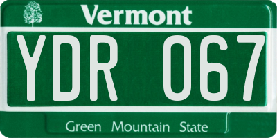 VT license plate YDR067