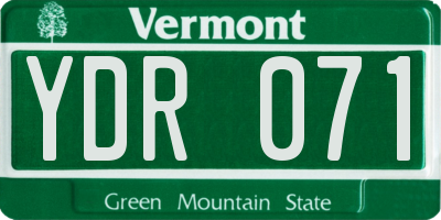VT license plate YDR071