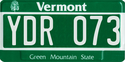 VT license plate YDR073