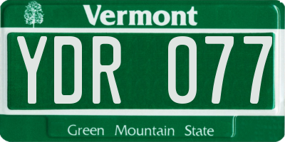 VT license plate YDR077