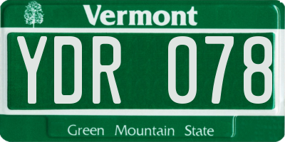VT license plate YDR078