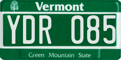 VT license plate YDR085