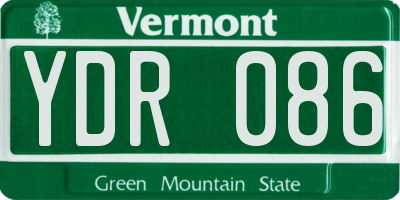 VT license plate YDR086