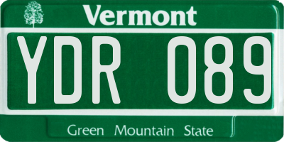 VT license plate YDR089