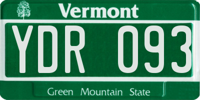 VT license plate YDR093